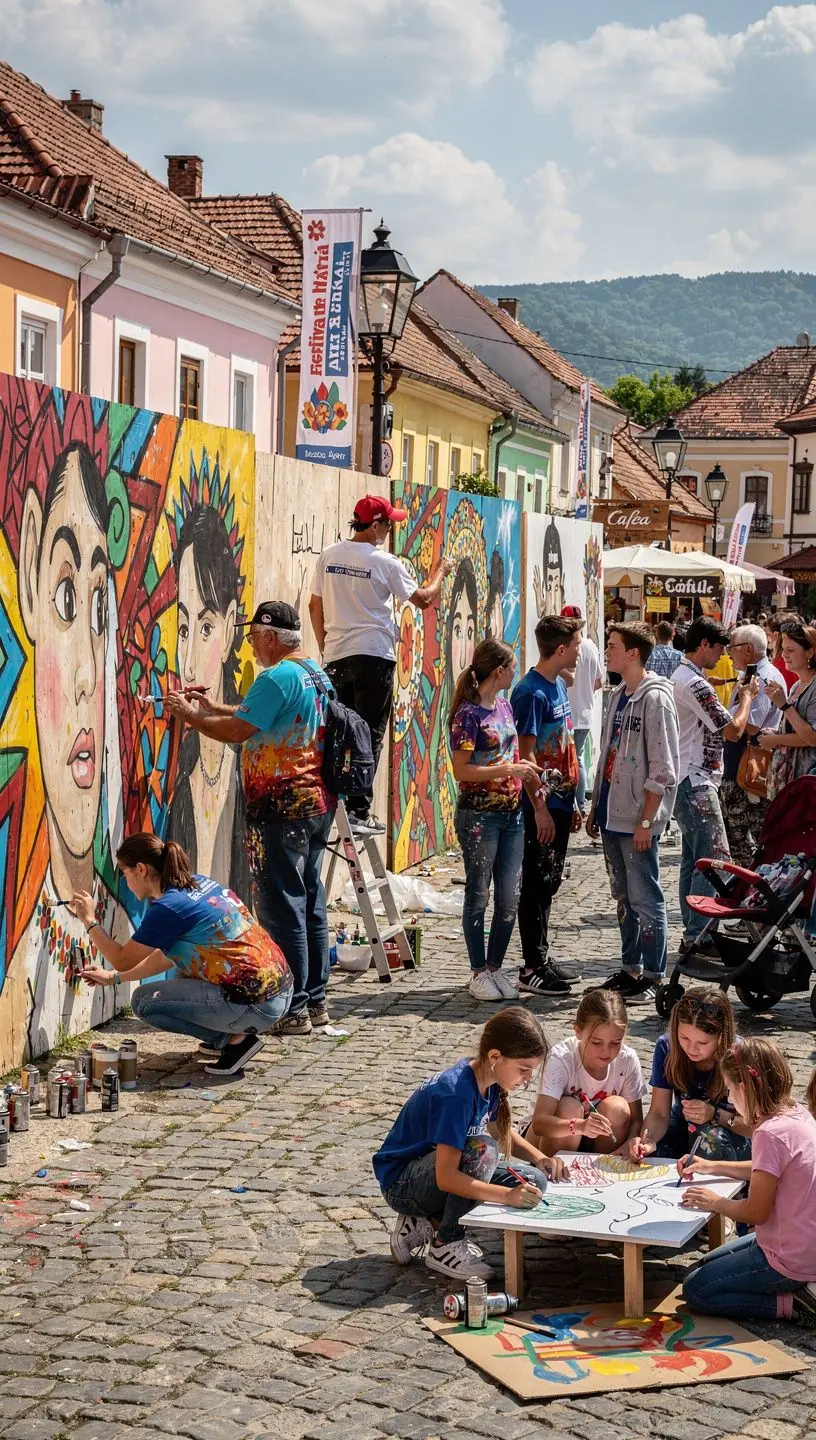 Mâini care lucrează împreună la un proiect comunitar, simbolizând colaborarea.